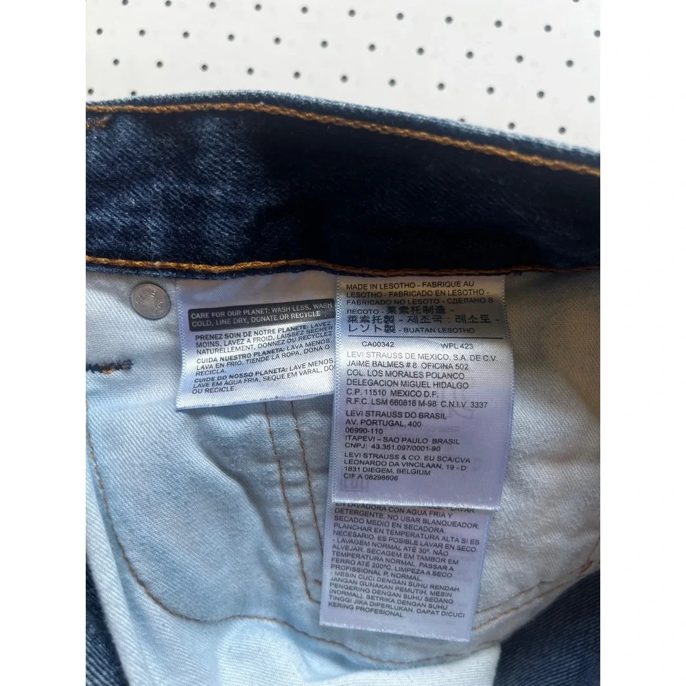 Levis 505 Regular Fit Straight Leg Blue Denim Jeans Mens 36x36 Dark Wash Zip Fly